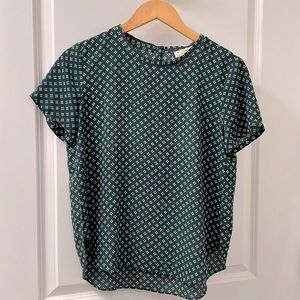 Green patterned blouse